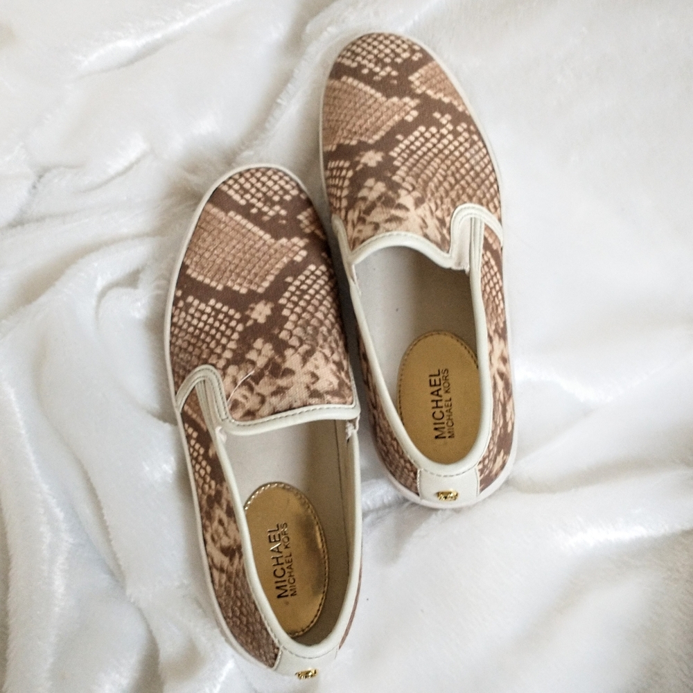 Michael Michael Kors Teddi Slip-On Python Print S… - image 1
